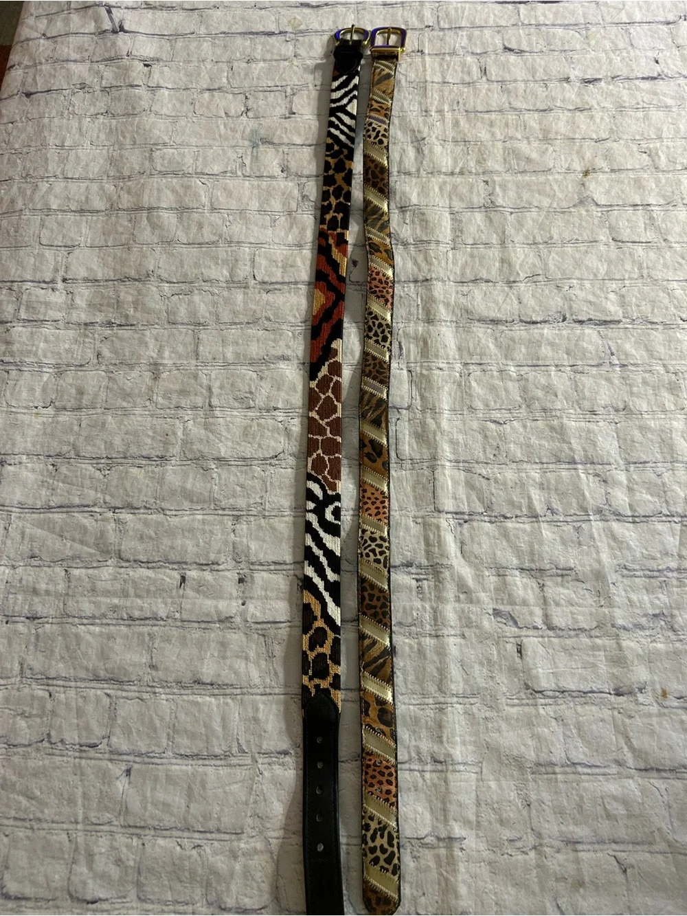 DBU MULTI ANIMAL PRINT LEATHER AND MULTI ANIMAL PRINT LEATHER BELTS (2) ARTSY